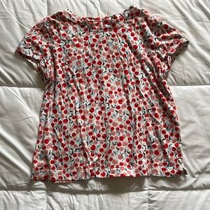 LOFT Vintage Soft Cherry Pattern Tee Sz S